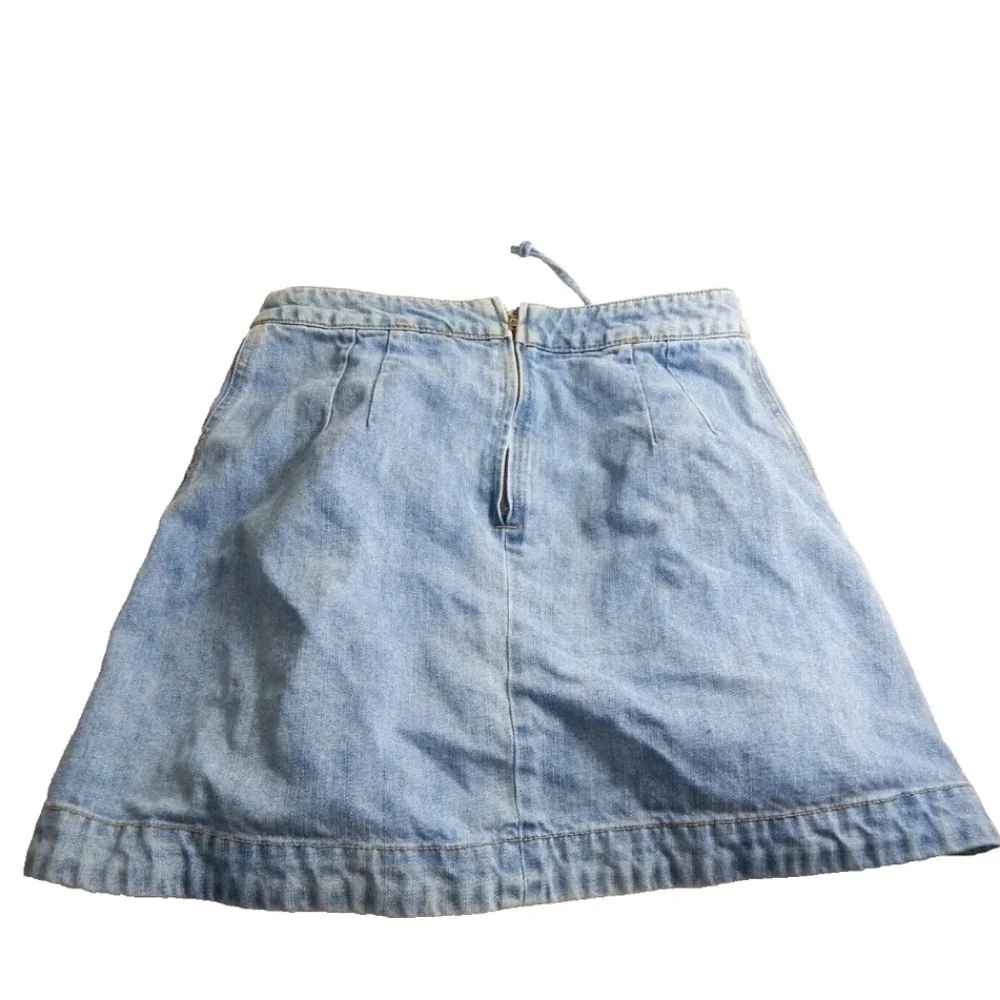 Free People Lace Up Denim Skirt
